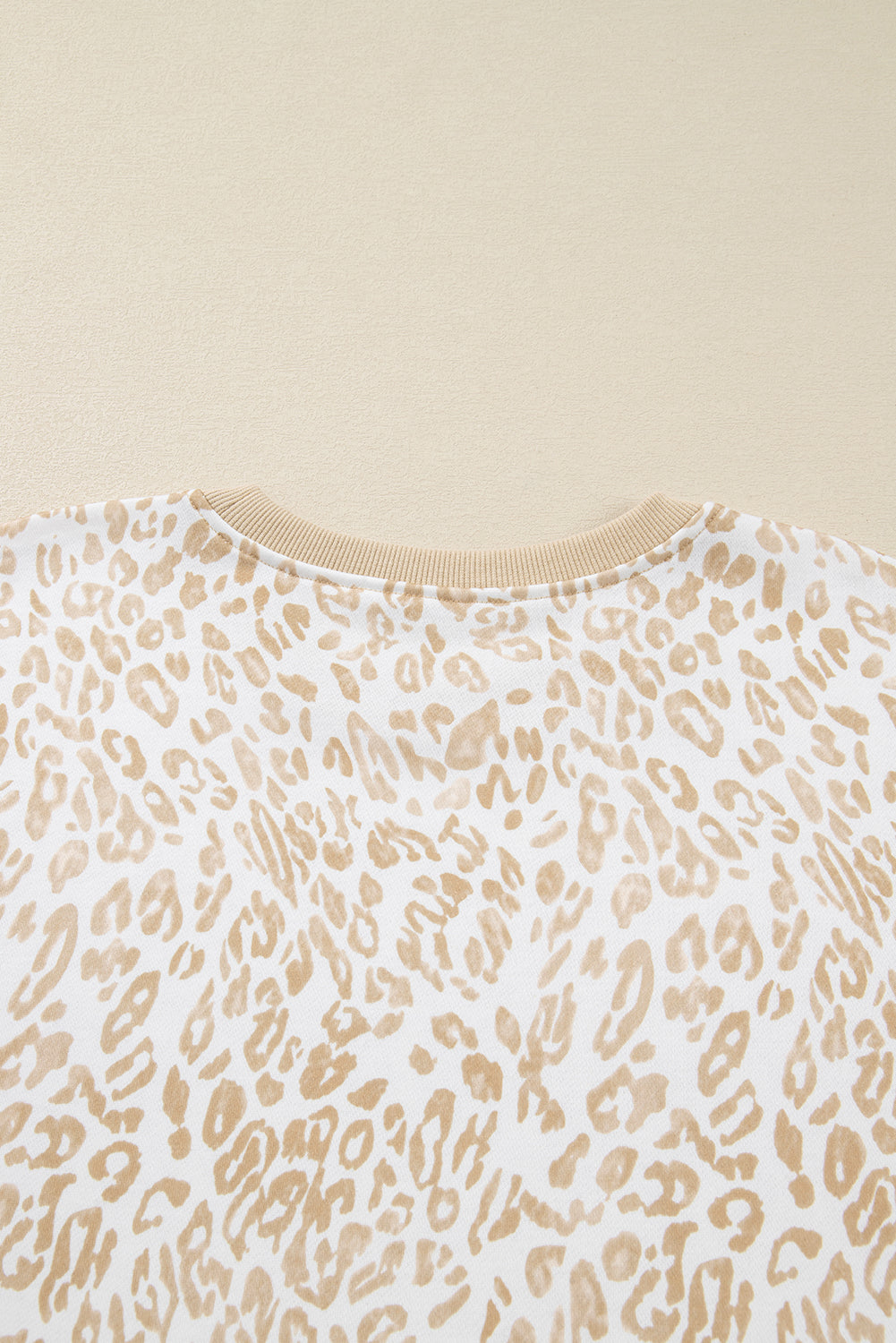 Plus Size Ruffled Arm Leopard Sweatshirt