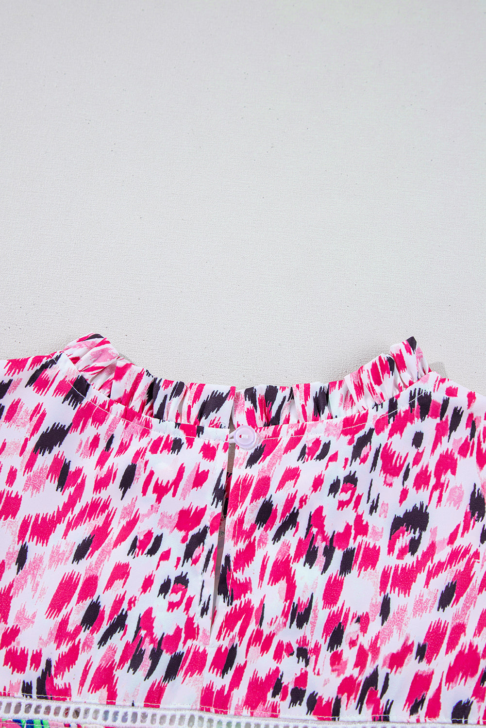 Floral Mixed Print Ruffle Cap Sleeve Blouse
