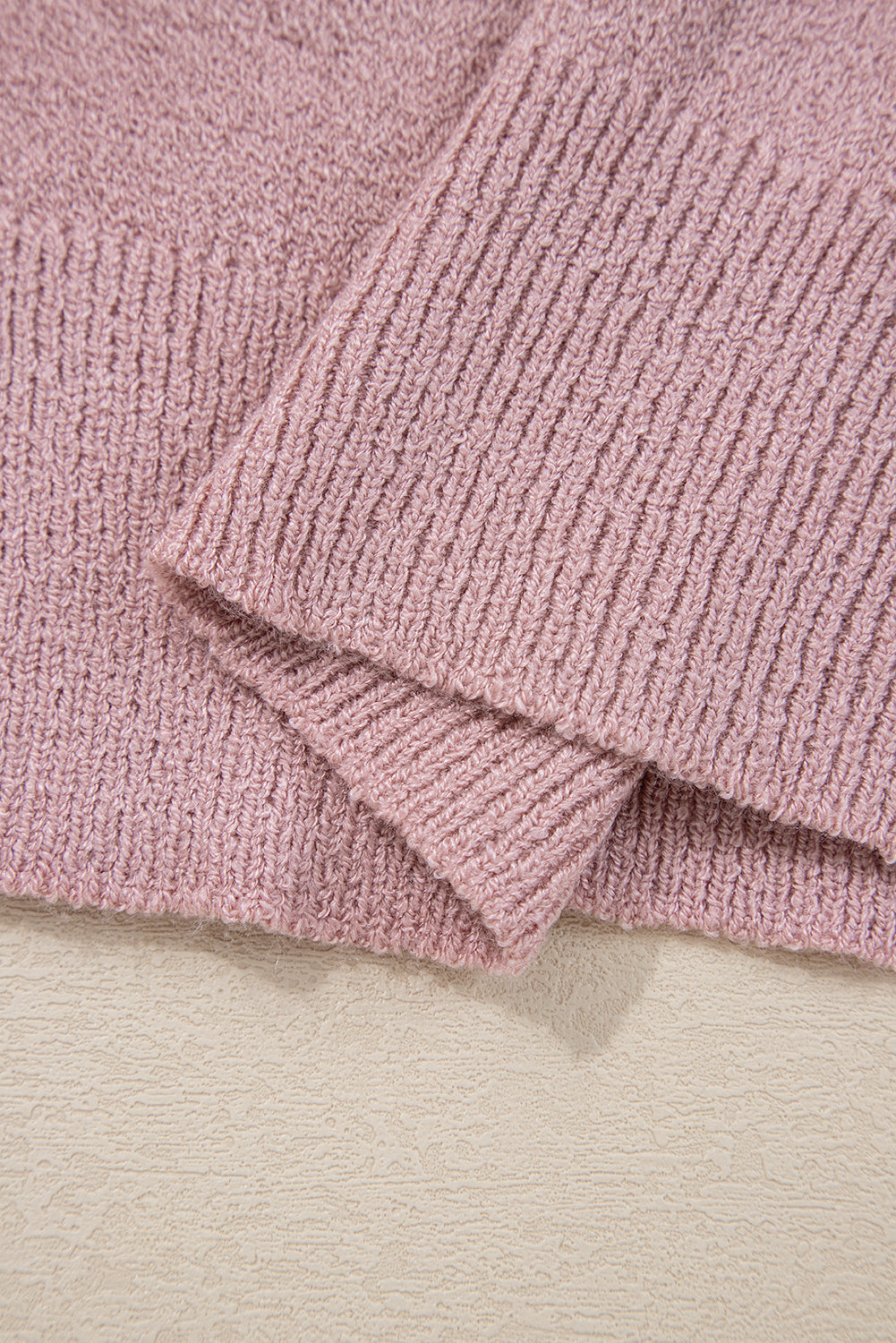 Stripe Ribbed Edge Drop Shoulder Sweater