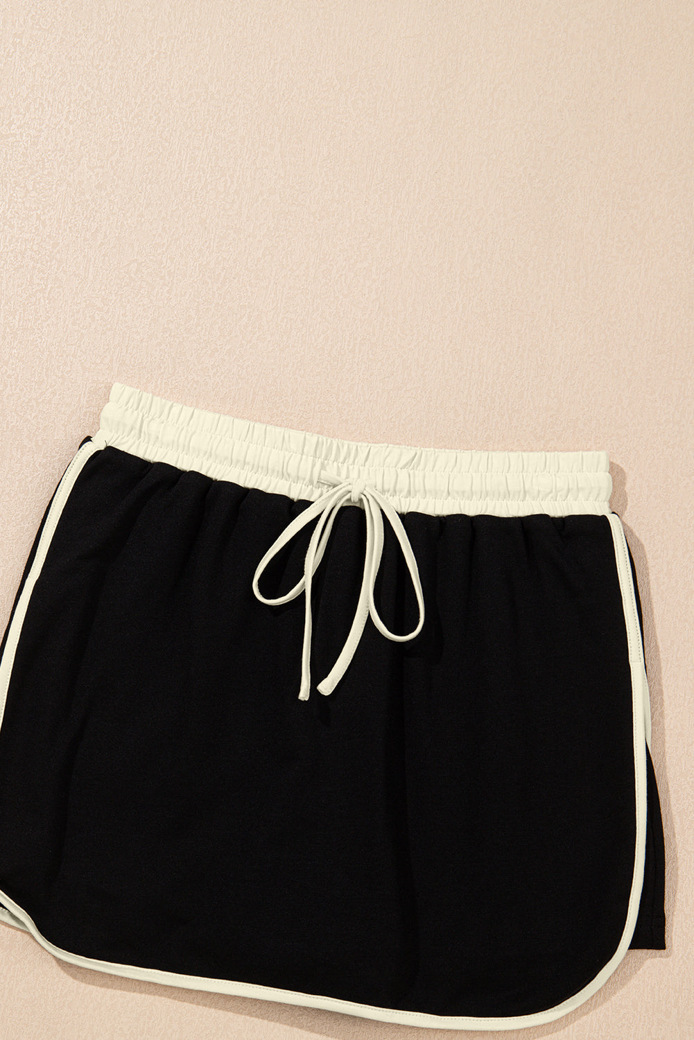 Colorblock Edge Drop Shoulder T Shirt and Skort 2Pcs Set