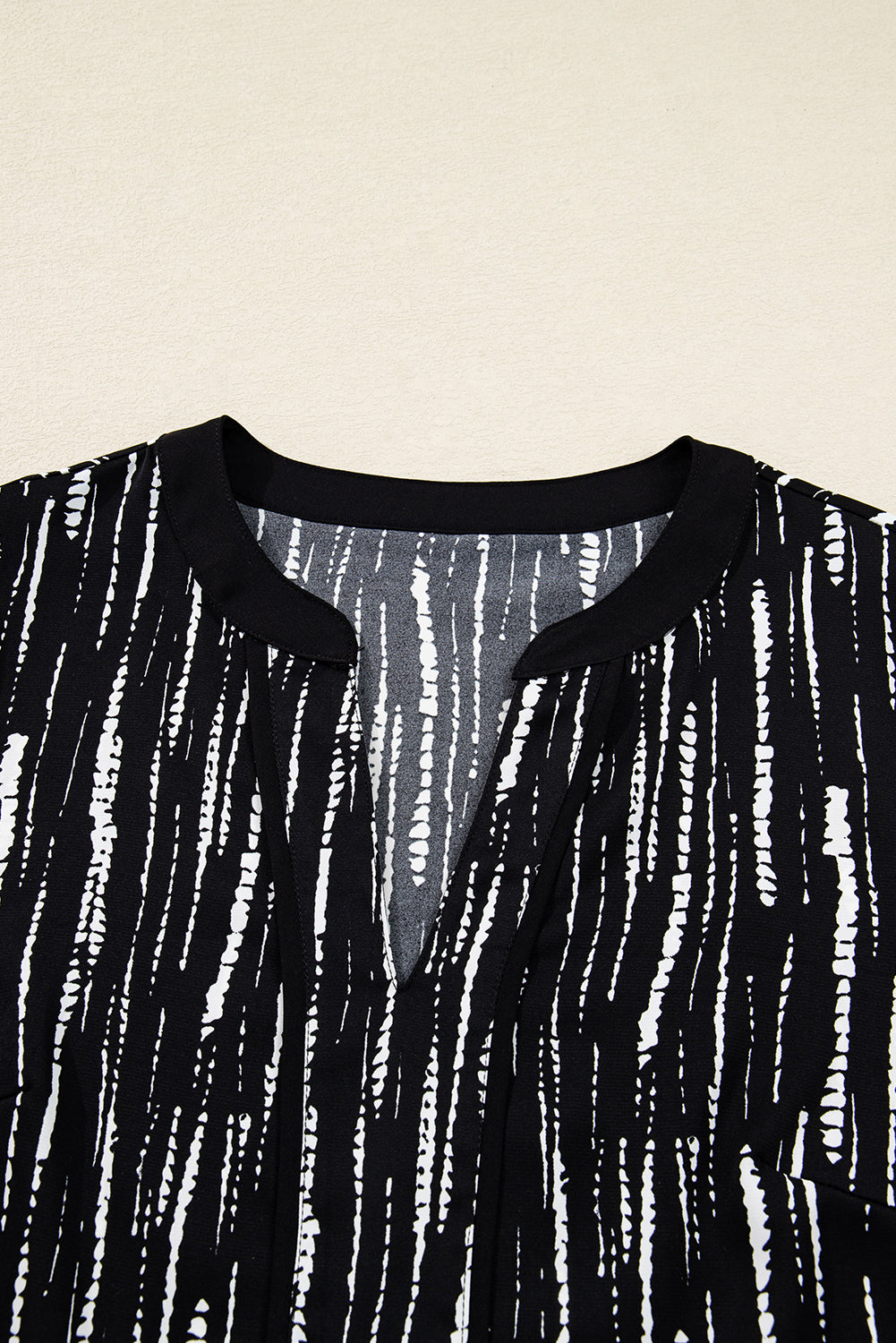 Abstract Printed V Neck Fall Blouse
