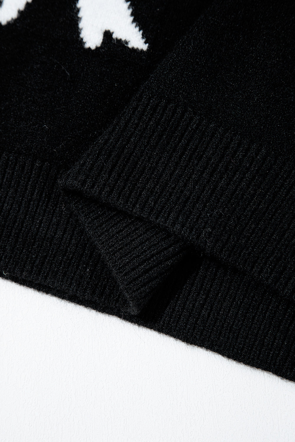 Bow Pattern Knit Short Sleeve Sweater