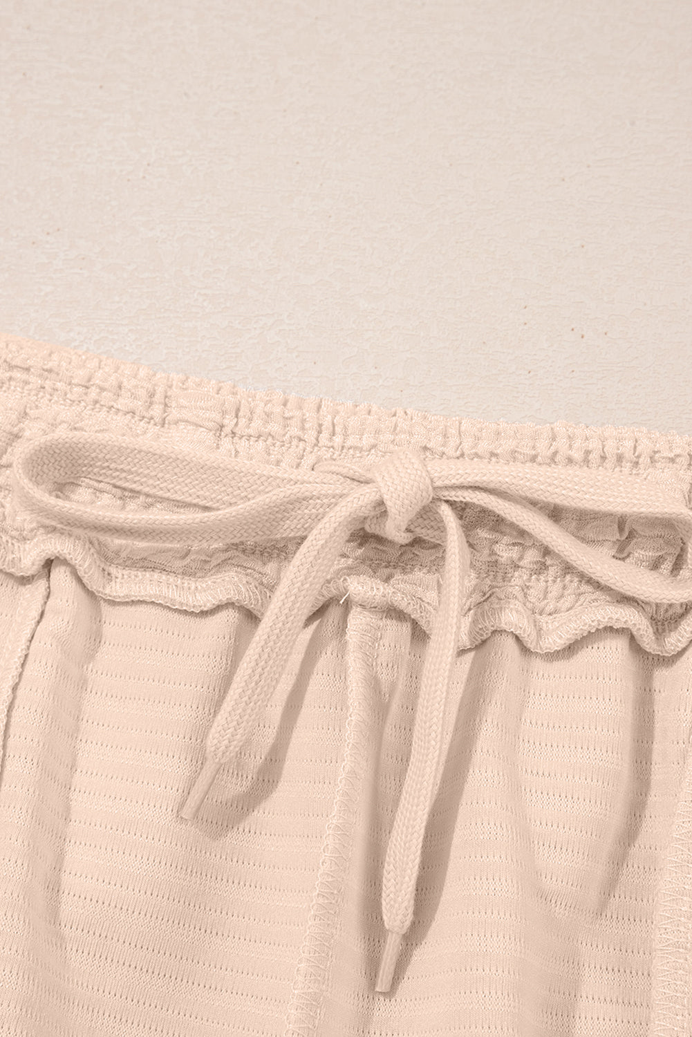 Textured V Neck T Shirt and Shorts Set