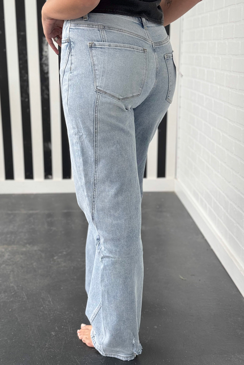 Light Wash Exposed Seam Plus Size Jeans