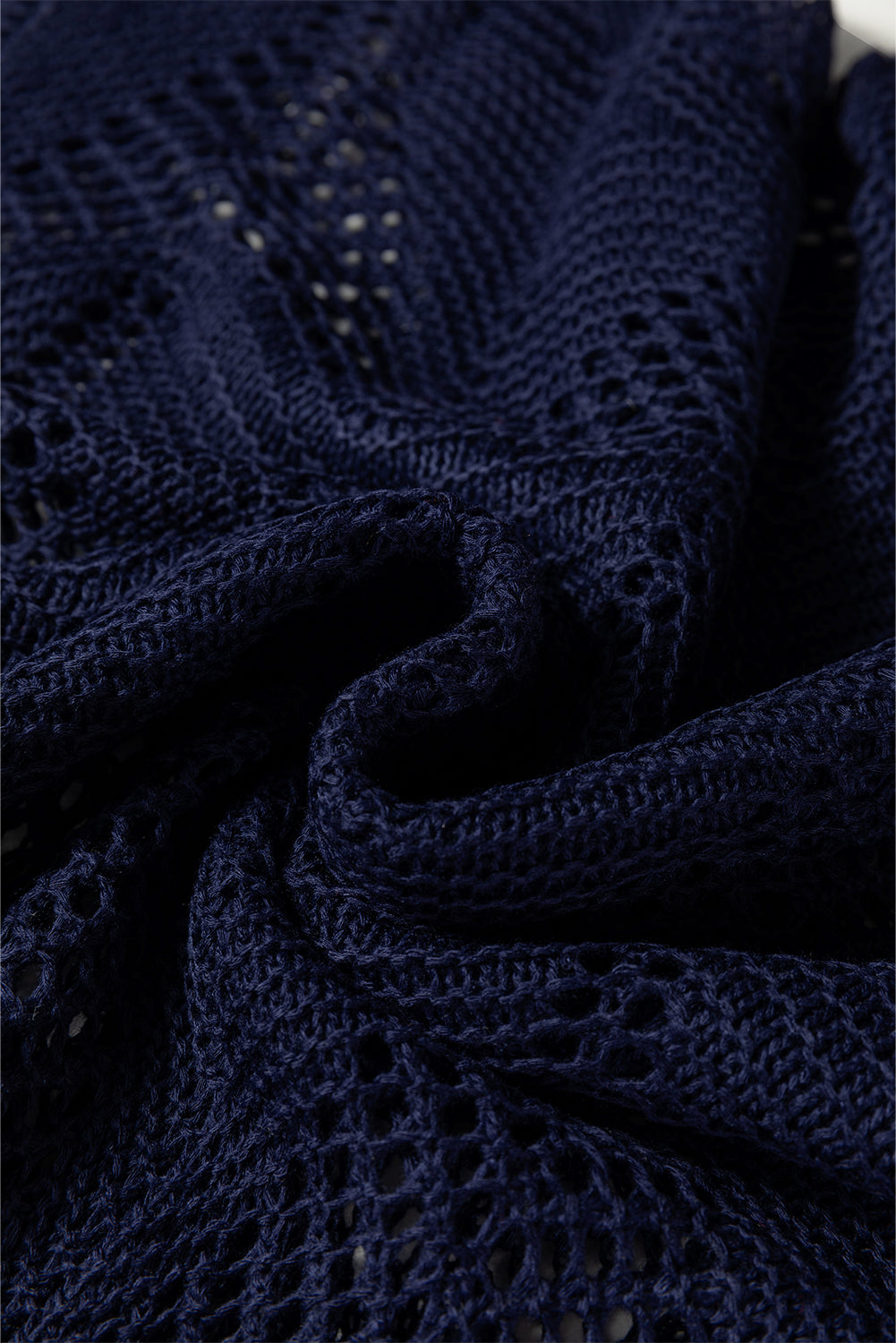 Hollow Out Knit 7/8 Sleeve Casual Sweater