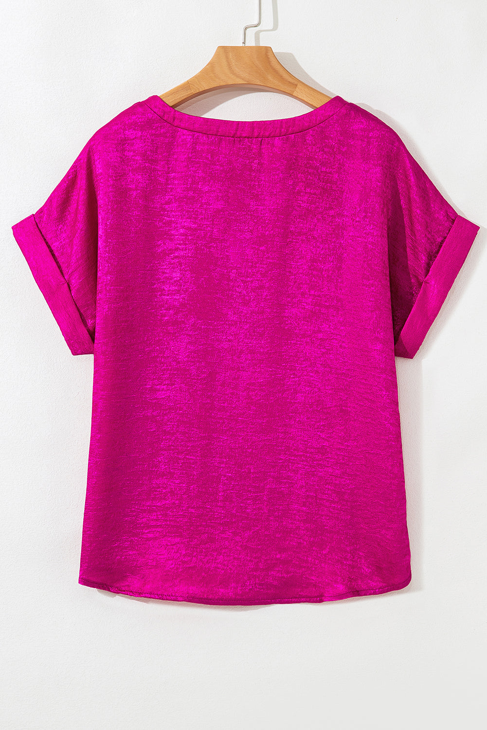 Shine Shimmer Cuffed Short Sleeve Casual Top