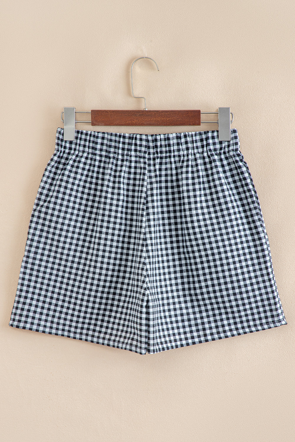Gingham Printed High Waist Shorts