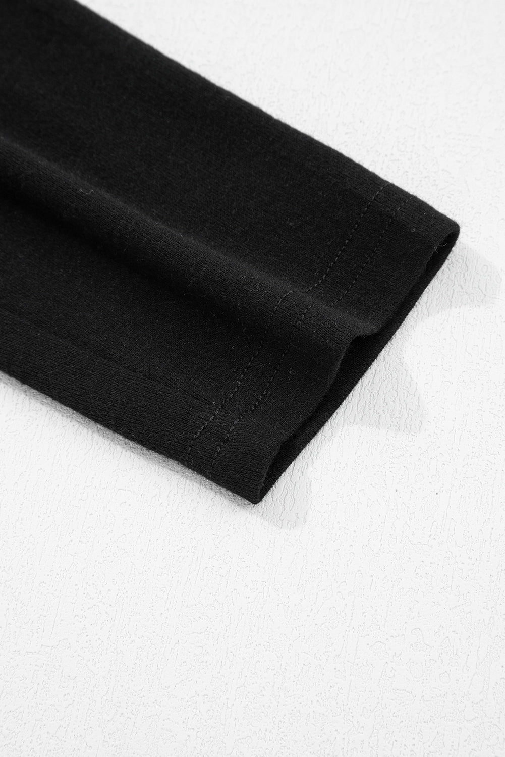 Solid Color Seam Detail Raglan Long Sleeve Top