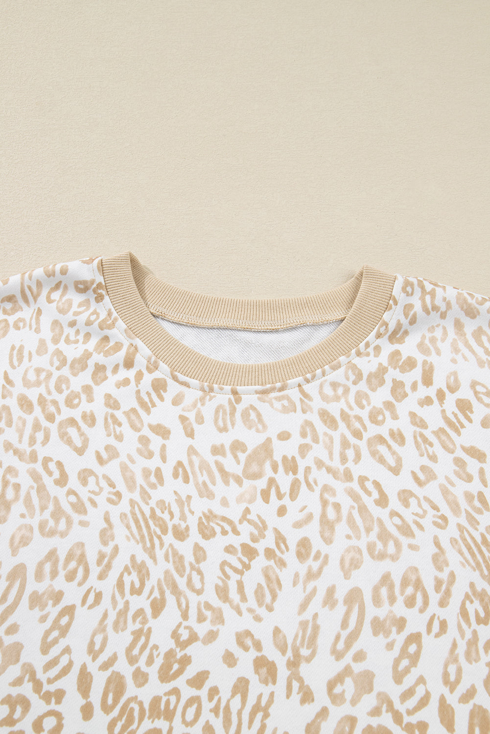 Plus Size Ruffled Arm Leopard Sweatshirt