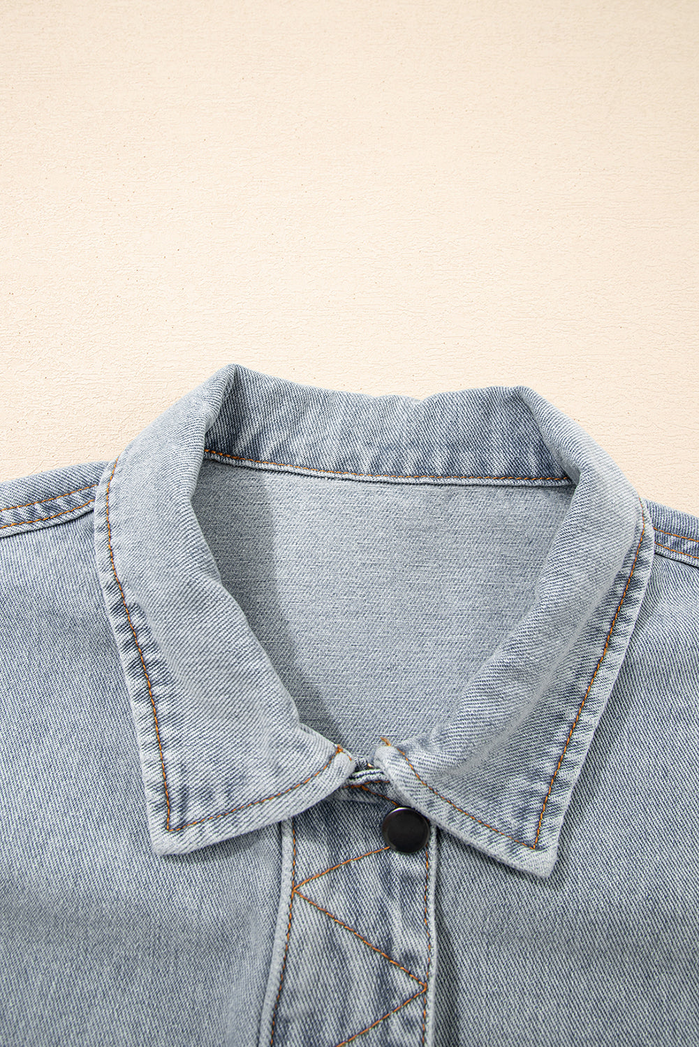 Street Style Zip Up Washed Denim Jacket