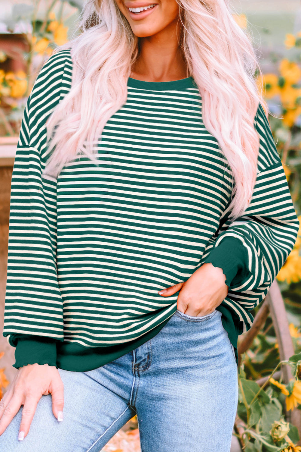 Loose Drop Shoulder Long Sleeve Top