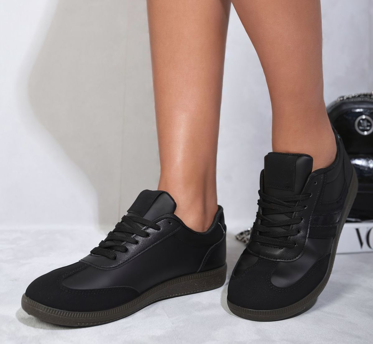 Lace Up Stripe Platform Trainers