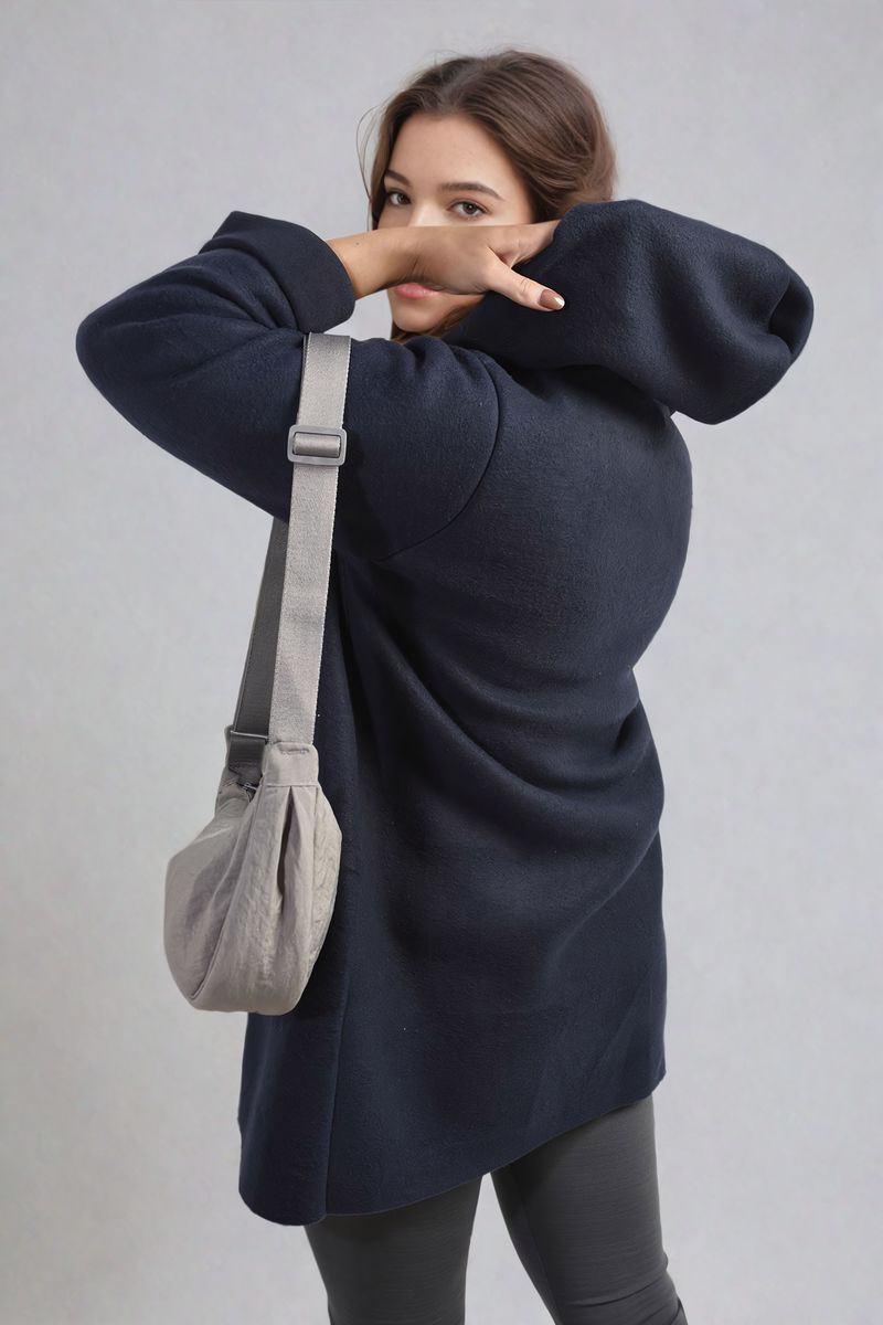 Open Front Folded Sleeve Jacket with Pockets