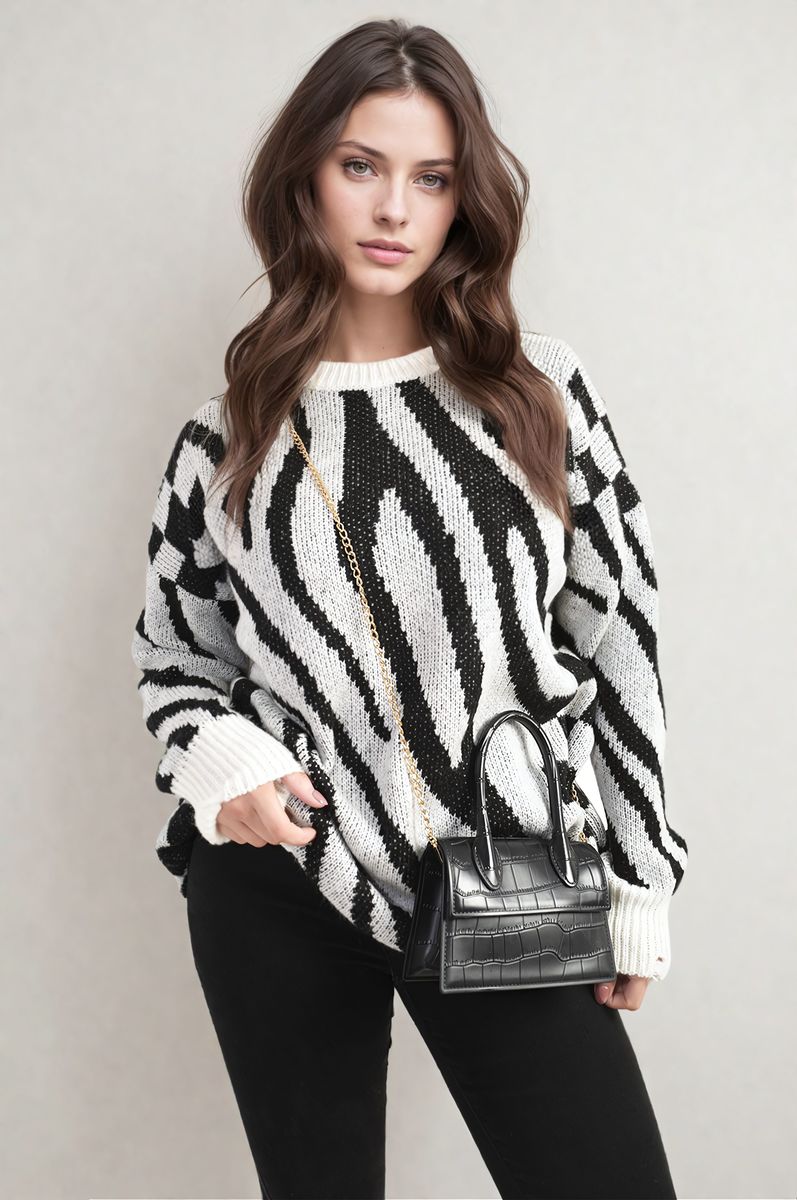 Zebra Stripe Knitted Jumper