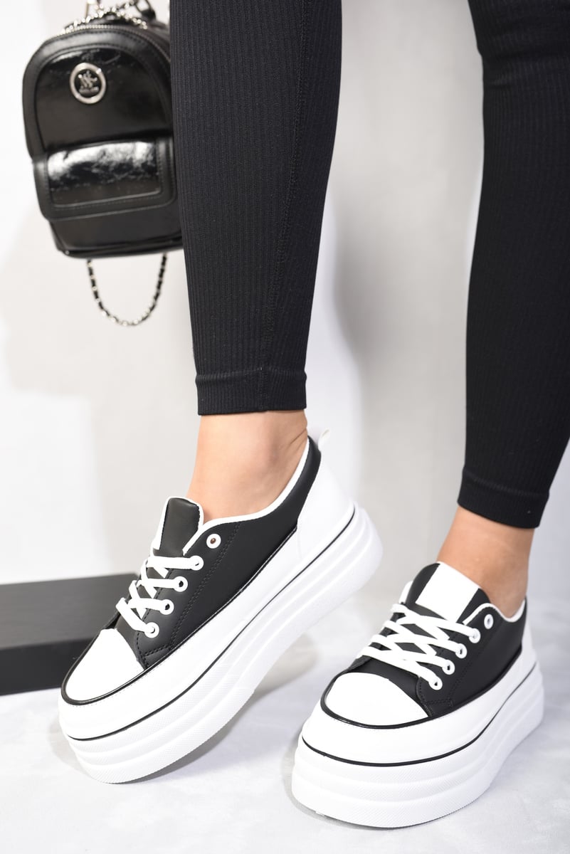 Platform Wedge Lace Up Trainers