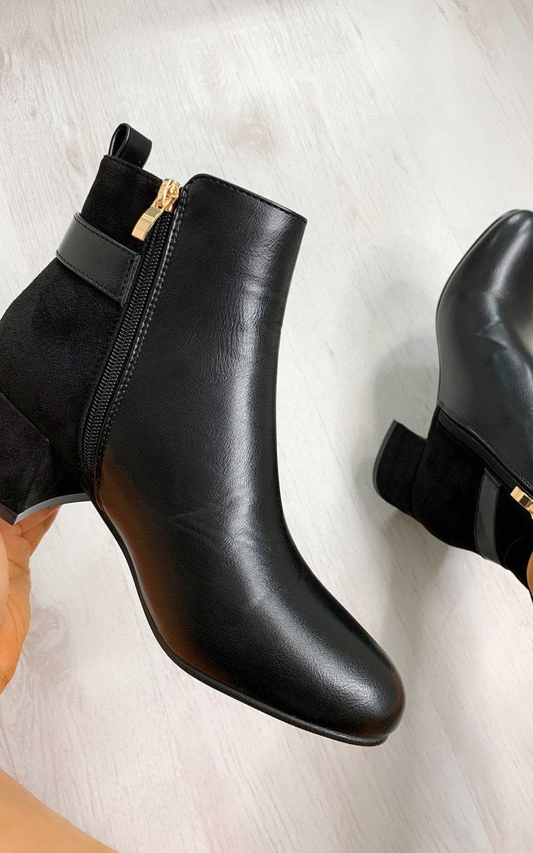 Contrast Heeled Ankle Boots