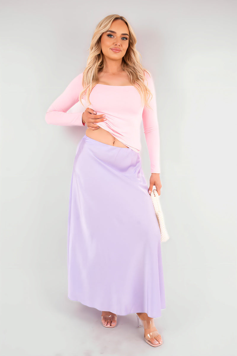 Square Neckline Long Sleeve Top