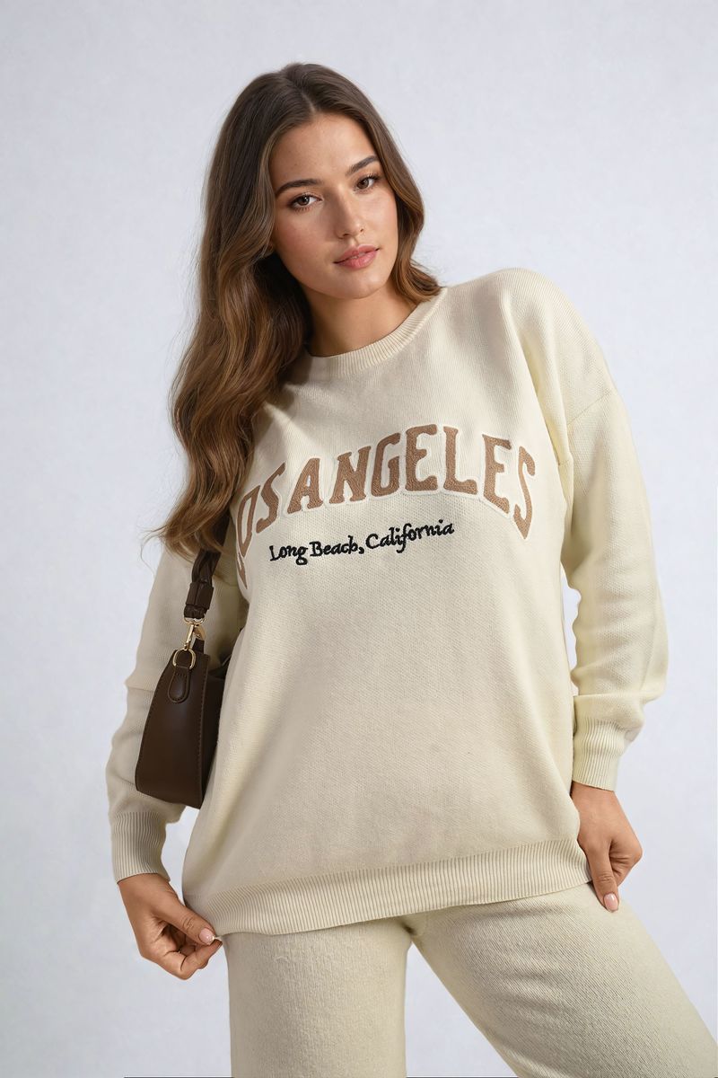 Los Angeles Graphic Long Sleeve Knitted Jumper