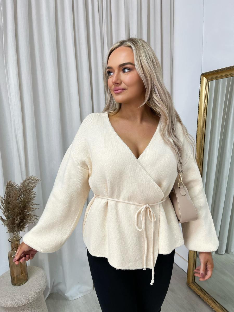 Wrap Tie Belt Knitted Cardigan