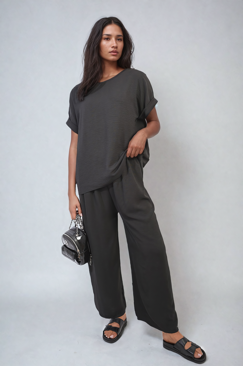 Oversized Top and Wide Leg Trousers Co-ord Set