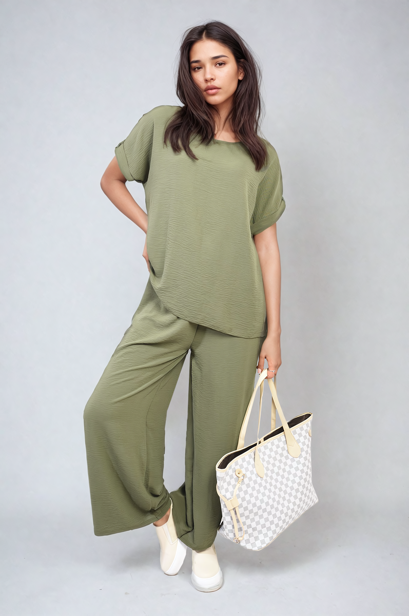 Oversized Top and Wide Leg Trousers Co-ord Set