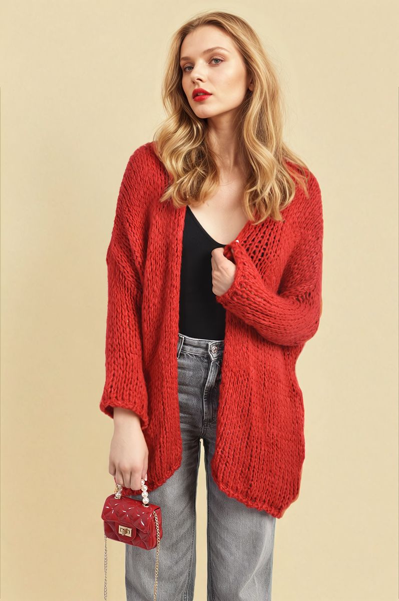 Chunky Long Sleeve Knitted Cardigan