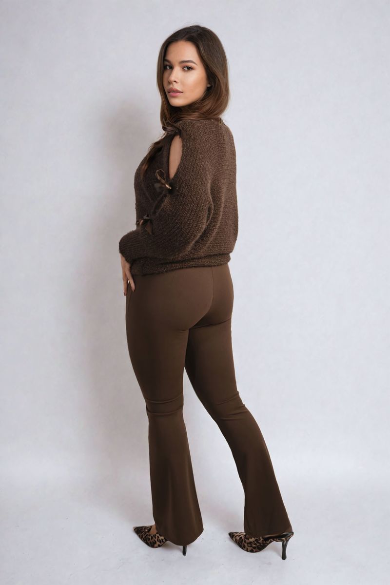 High Waisted Flare Leg Trouser