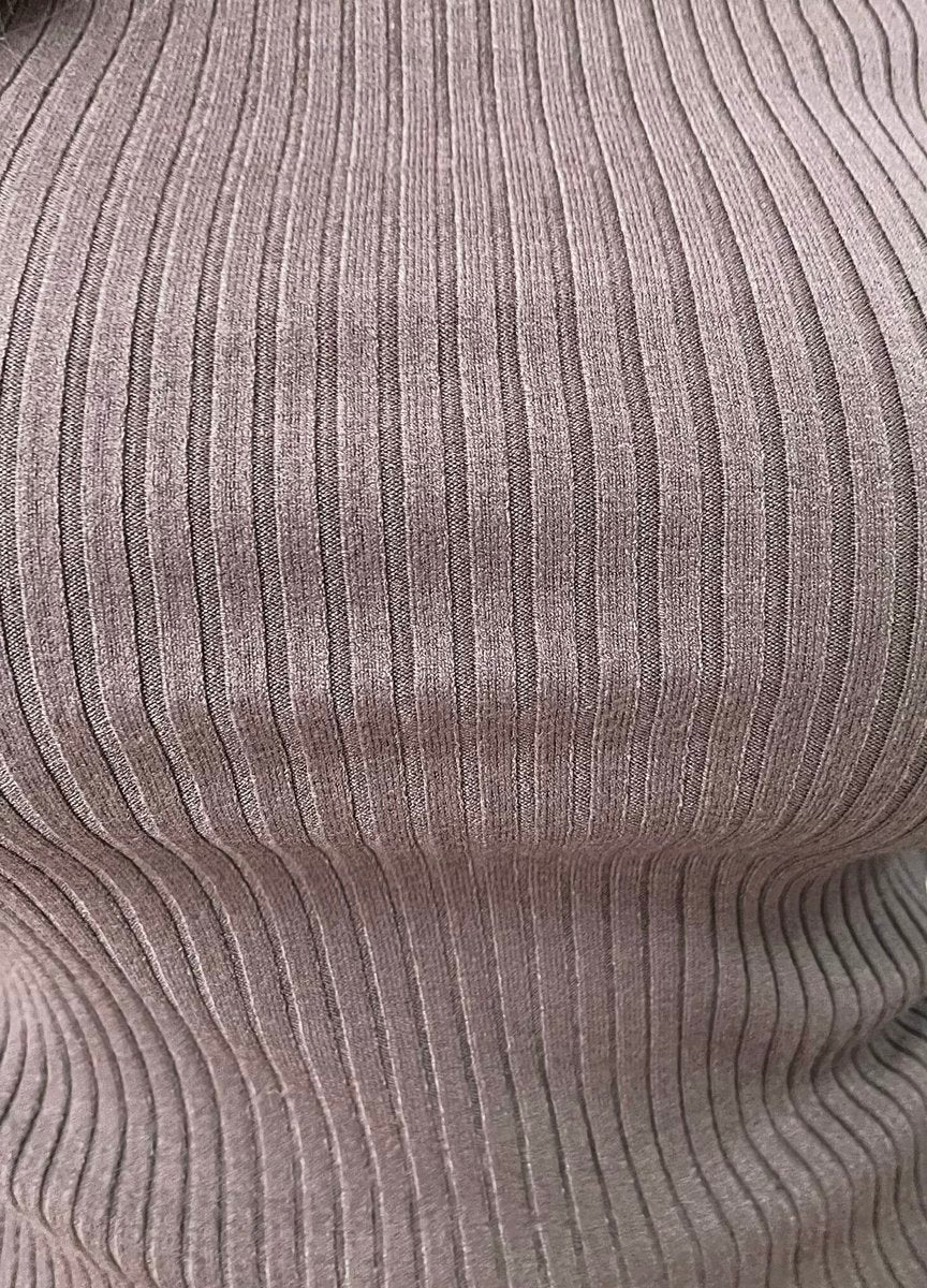 Long Sleeve High Neck Ribbed Knitted Top