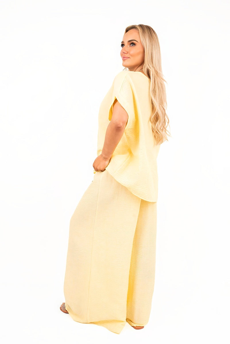 Loose Fit Short Sleeve Top and Wide Trousers Co-ord Set