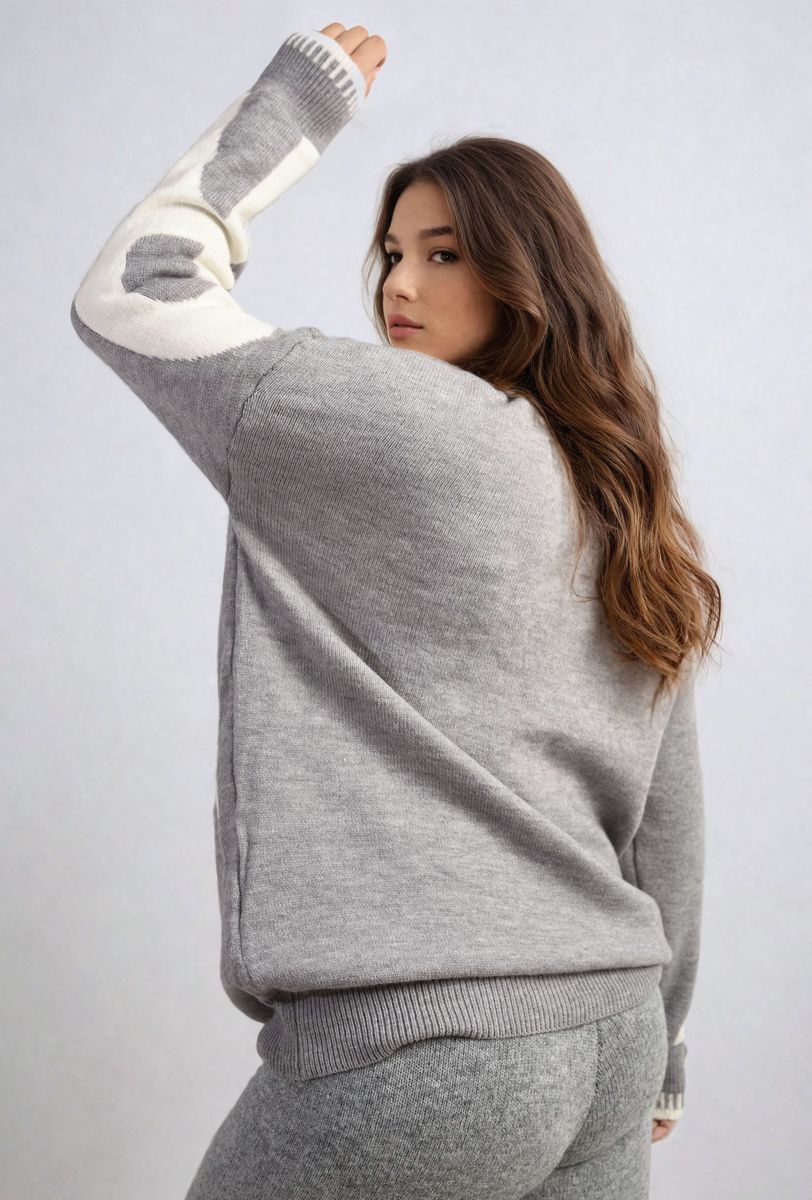 Amour Graphic Long Sleeve Knitted Jumper