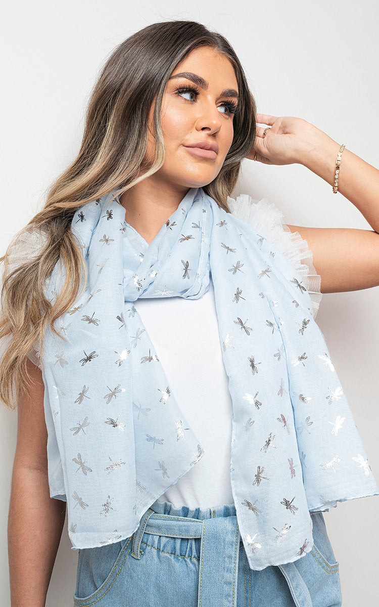 Dragonfly Print Scarf Wrap Scarf