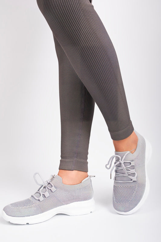 Knit Sock Lace-Up Lightweight Trainers